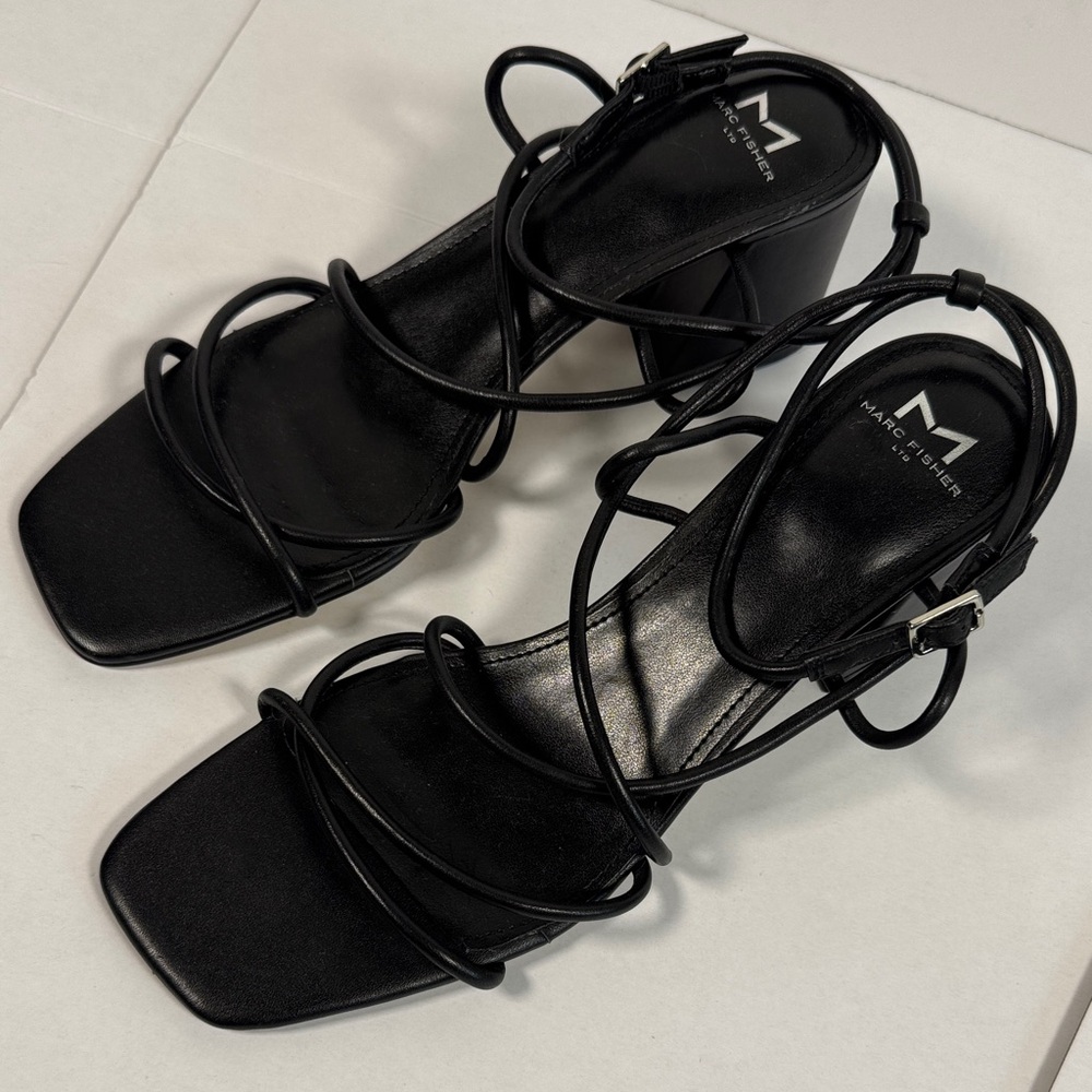 Marc Fisher Elegant Black Strappy Heels